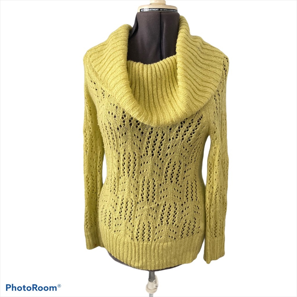 Elle open knit cowl neck sweater